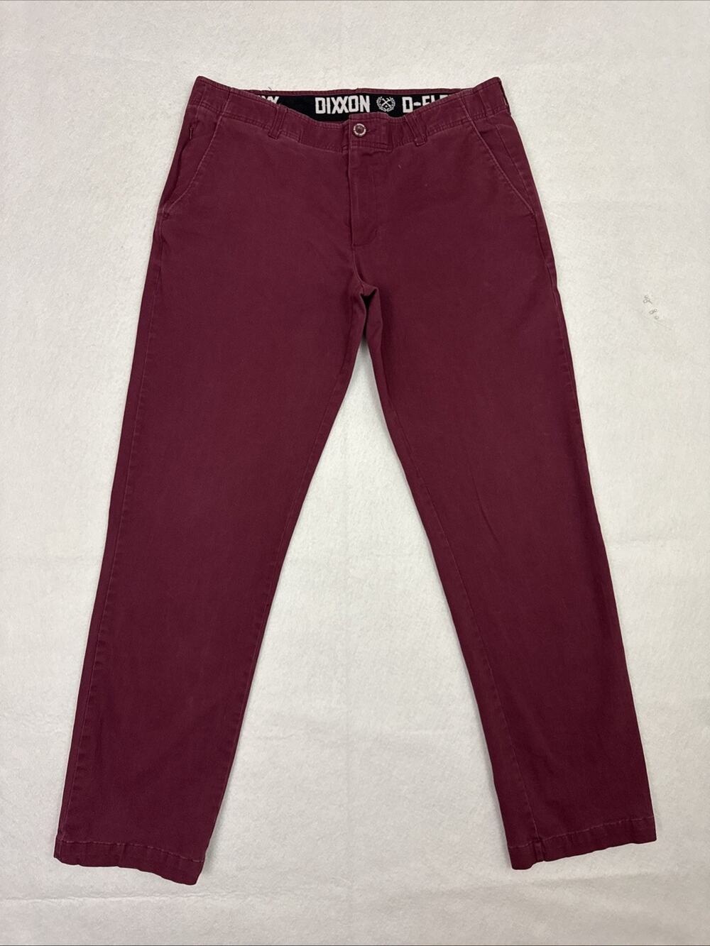 Dixxon D Flex Pants Mens 38x34 Burgundy Maroon Stretch Chino Casual